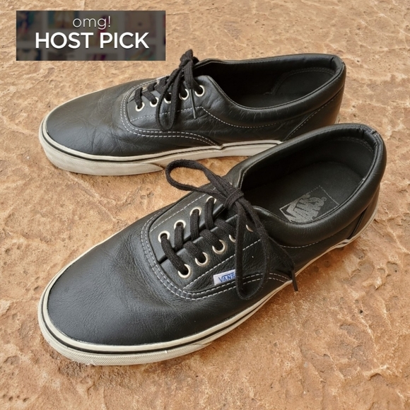Vans Other - Black Leather Vans Classic Era Mens 10.5 W 12